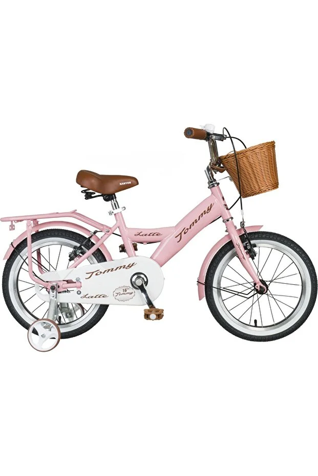 Latte Hasır Sepetli, Deri Elcikli 16 Jant Çocuk Bisikleti, 4-6 Yaş Çocuk Bisikleti